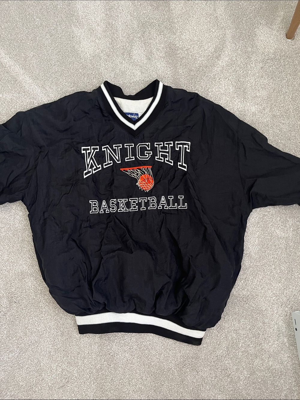 Faded Glory Black Pullover with Orange Basketball Graphic